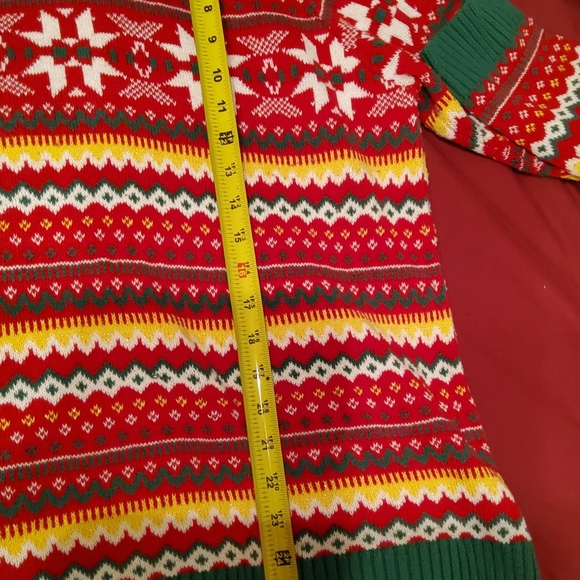 Holiday sweater EUC, Sz L, comfy cotton, roomy chest 44", L 26" - Picture 3 of 9